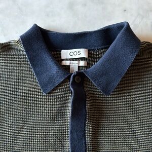 COS Navy & Tan Polo Shirt